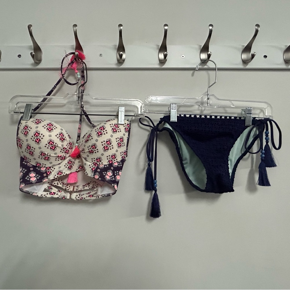 Victoria’s Secret Starbright Geo Paisley Tassel Bikini Top & Teeny Bikini Bottom